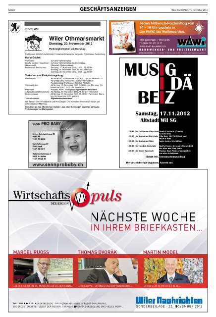 Samstag 17. November 2012 Zeit: 09.00 - 16.00 ... - Aktuelle Ausgabe