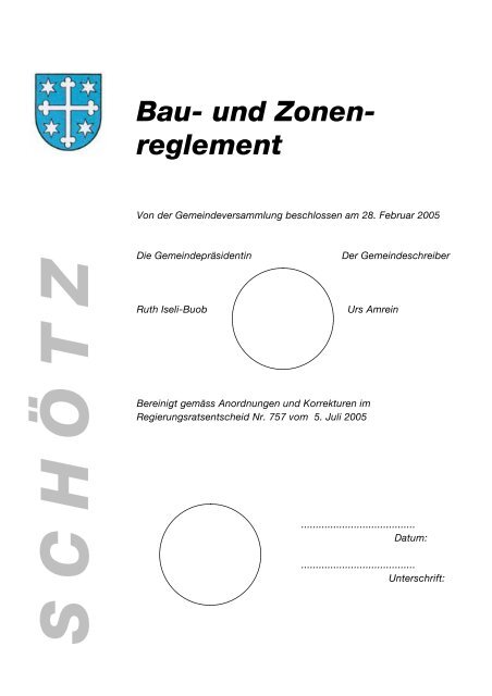 bau- und zonenreglement a. planungsvorschriften - Kanton Luzern