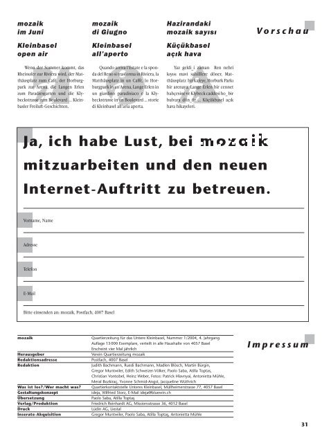 d - Quartierzeitung mozaik