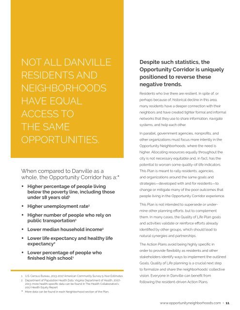 Quality of Life Plan for Opportunity Neighborhoods