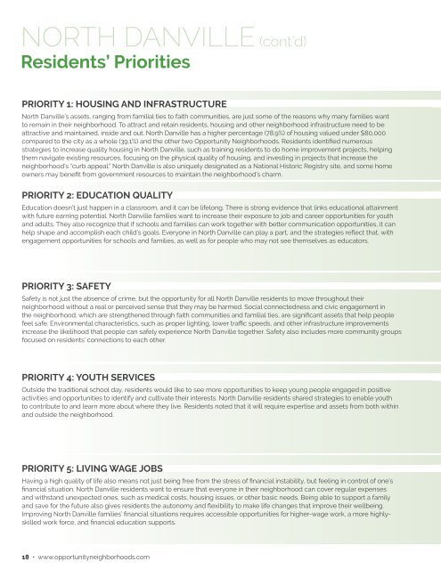 Quality of Life Plan for Opportunity Neighborhoods