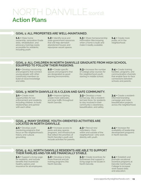Quality of Life Plan for Opportunity Neighborhoods