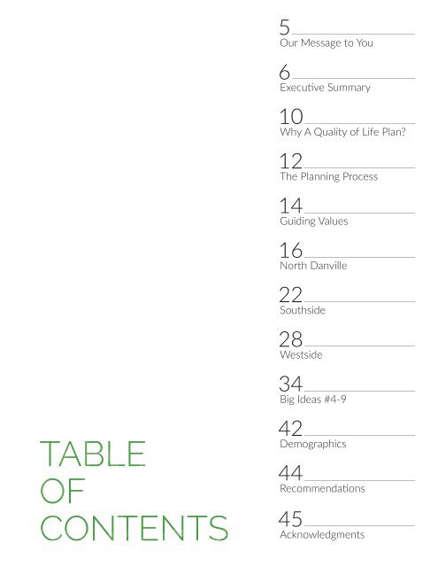 Quality of Life Plan for Opportunity Neighborhoods