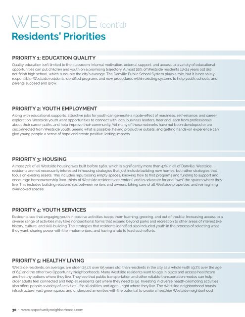 Quality of Life Plan for Opportunity Neighborhoods