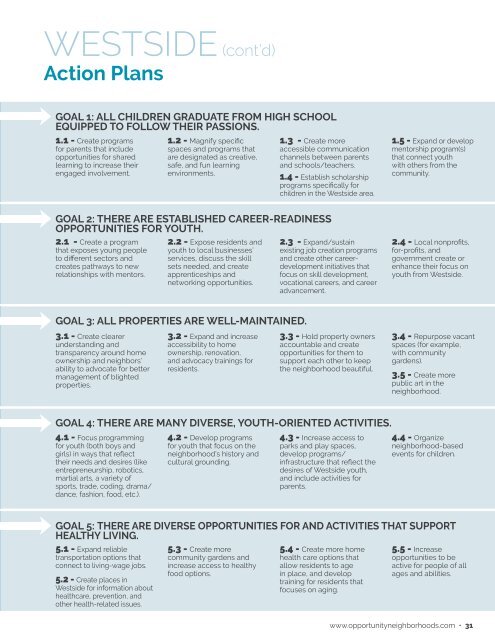 Quality of Life Plan for Opportunity Neighborhoods