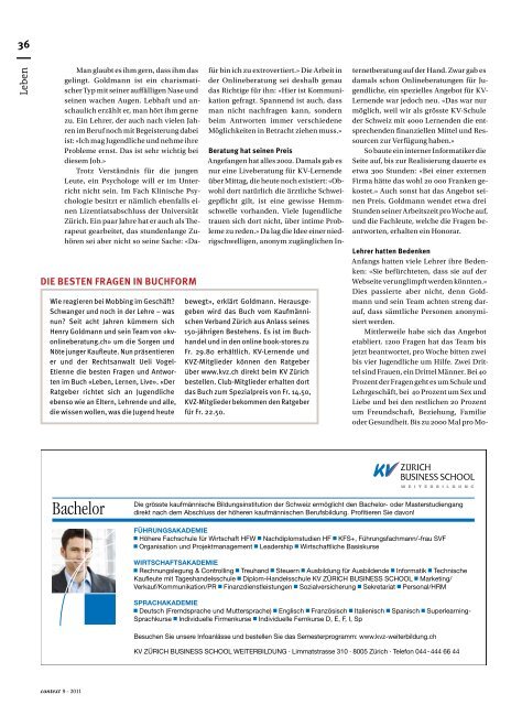 Nr. 9 / September 2011 - Wirtschaftskrise (PDF, 2441 kb - KV Schweiz