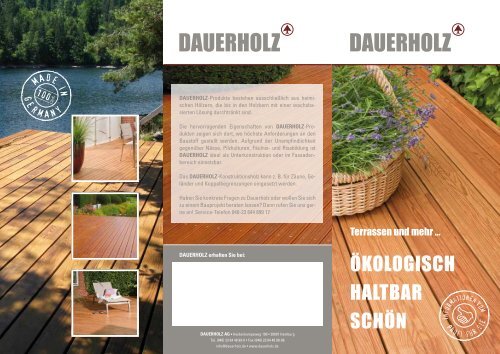 DAUERHOLZ Flyer - Tischlerei Tobias Janzhoff