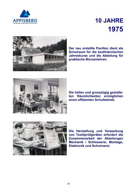 40 Jahre Appisberg - Eine kleine Geschichte