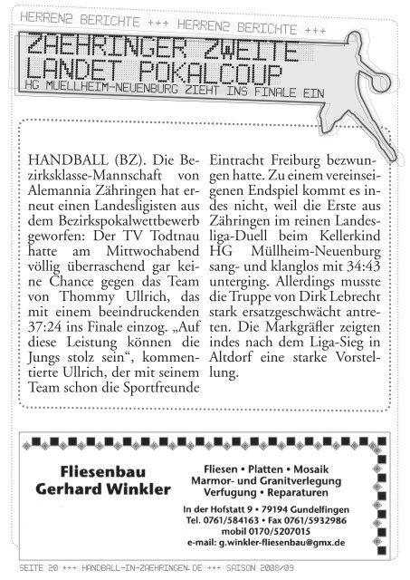 handball express - TSV Alemannia Zähringen