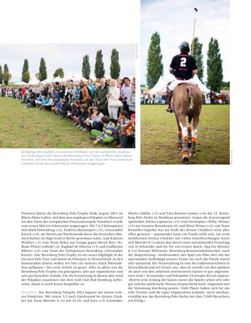 Berenberg Polo-Trophy 2012 (PDF) - Polo+10 Das Polo-Magazin