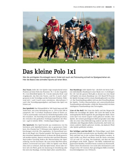 BerenBerg Polo-DerBy 2009 - Polo+10 Das Polo-Magazin