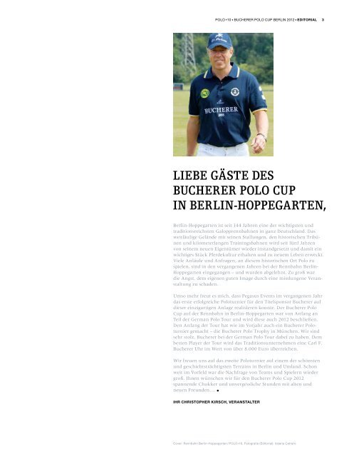 Bucherer Polo Cup Berlin 2012 (PDF) - Polo+10 Das Polo-Magazin