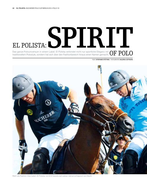 Bucherer Polo Cup Berlin 2012 (PDF) - Polo+10 Das Polo-Magazin