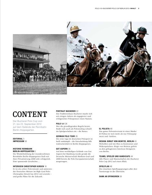 Bucherer Polo Cup Berlin 2012 (PDF) - Polo+10 Das Polo-Magazin