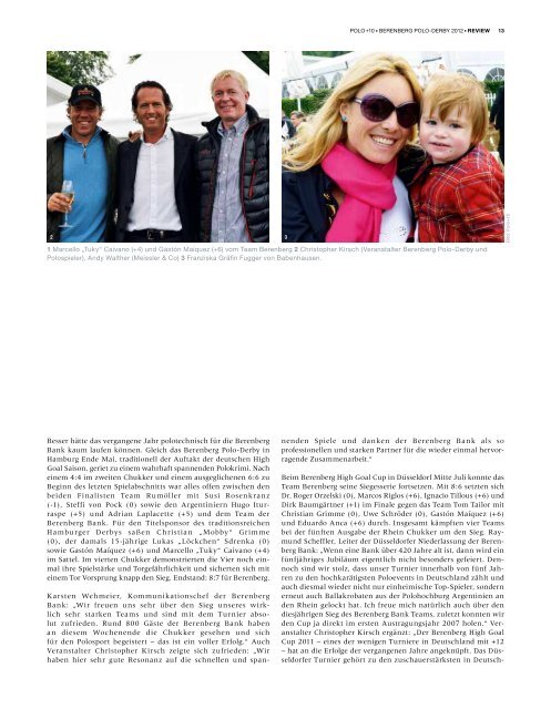BerenBerg Polo-DerBy 2012 - Polo+10 Das Polo-Magazin