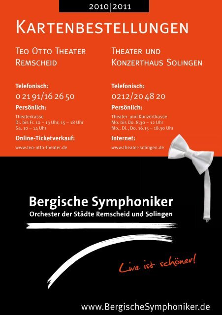 Spielplanbroschüre 2010/2011 (pdf, 5.5MiB) - Bergische Symphoniker