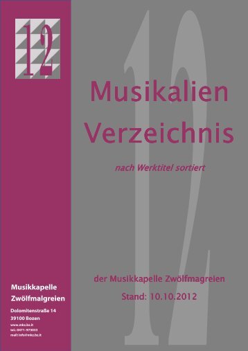 Abkürzungsverzeichnis - Musikkapelle Zwölfmalgreien