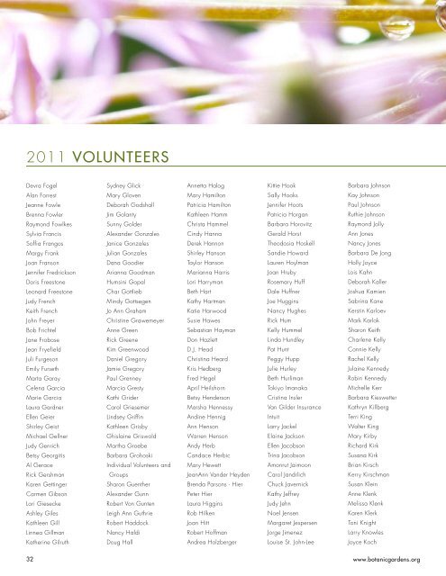 2011 ANNUAL REPORT - Denver Botanic Gardens