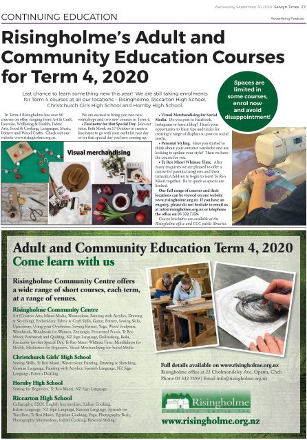 Selwyn Times: September 30, 2020