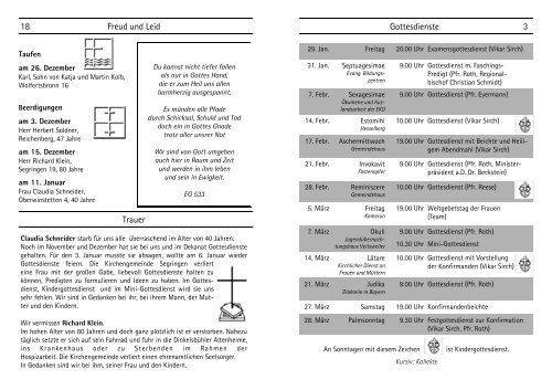 Ehrenamtliche Helferinnen und Helfer gesucht - Segringen