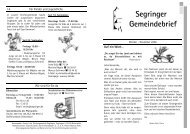 Segringer Gemeindebrief - Segringen