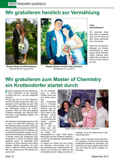 Gemeindezeitung September 2012 - Gemeinde Krottendorf-Gaisfeld