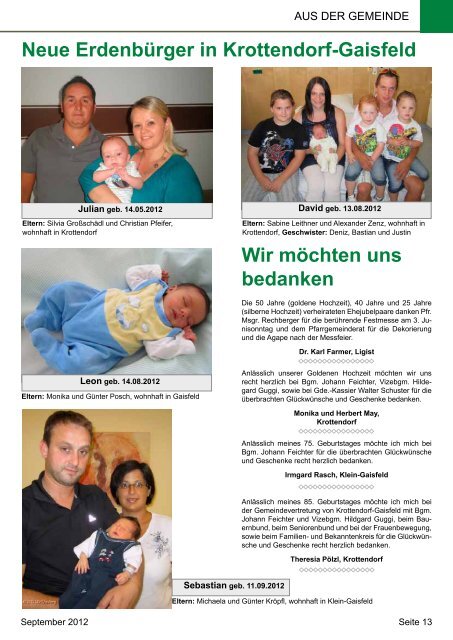 Gemeindezeitung September 2012 - Gemeinde Krottendorf-Gaisfeld