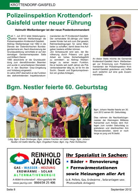 Gemeindezeitung September 2012 - Gemeinde Krottendorf-Gaisfeld