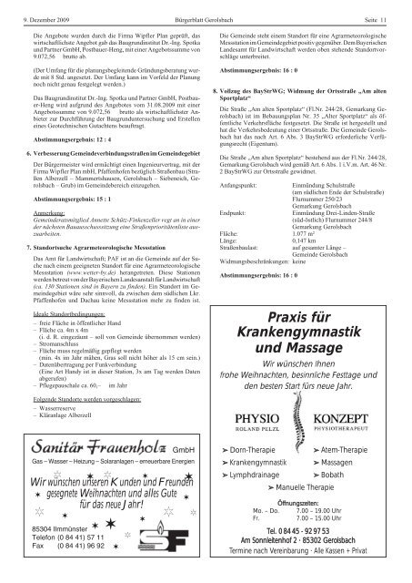 Bürgerblatt vom Dezember 2009 - Neu!