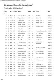 14. Altendorf-Ersdorfer Obstmeilenlauf - der Laufgemeinschaft des ...