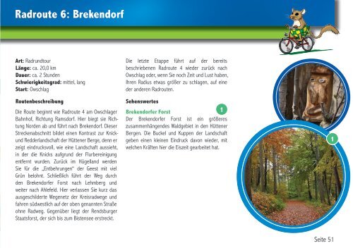 Wandern und Radfahren im Naturpark Hüttener Berge