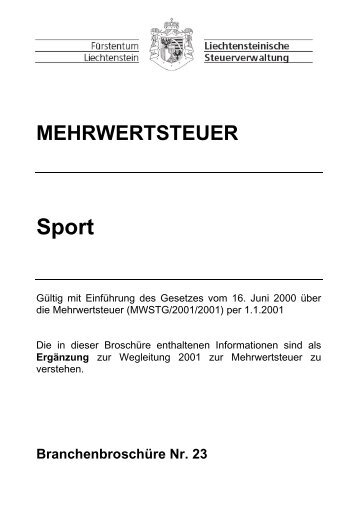 MEHRWERTSTEUER Sport