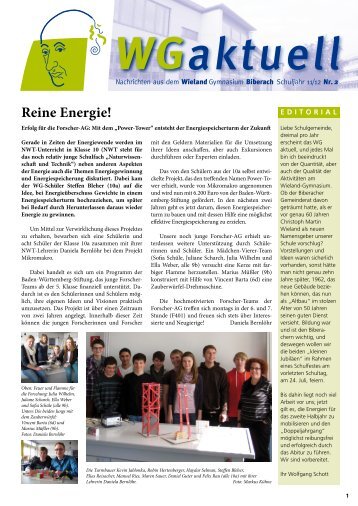 Reine Energie! - Wieland-Gymnasium Biberach