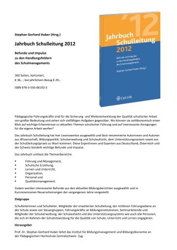 Jahrbuch Schulleitung 2012 - Institut für Bildungsmanagement und ...