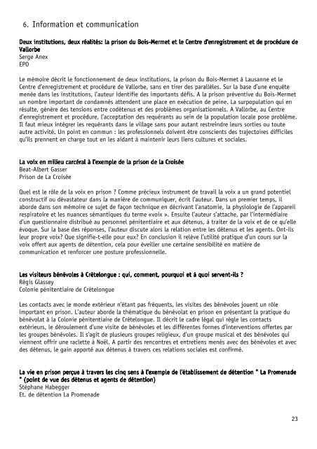 Résumés des mémoires de bre 2011 més des mémoires de brevet ...