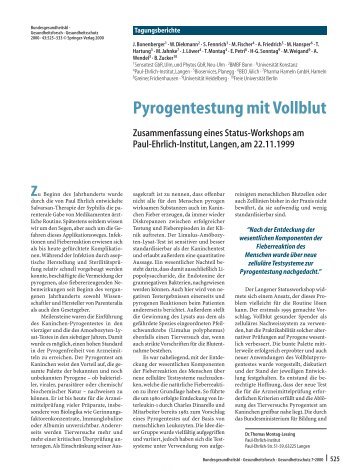 Pyrogentestung mit Vollblut - Paul-Ehrlich-Institut