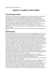 Intern: Leseliste Unterm Rad Entstehungsgeschichte