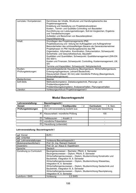 MODULHANDBUCH - Fachschaft Bauingenieurwesen RWTH Aachen