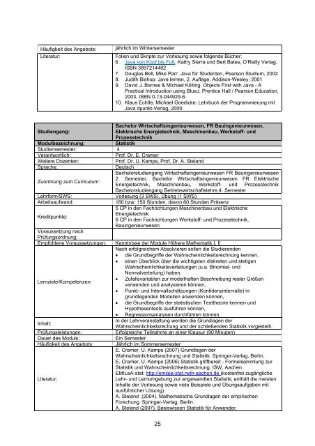 MODULHANDBUCH - Fachschaft Bauingenieurwesen RWTH Aachen