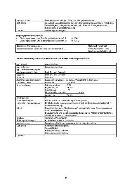 MODULHANDBUCH - Fachschaft Bauingenieurwesen RWTH Aachen