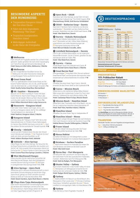 AAT Kings Gruppenreisen & Kurztouren in Australien und Neuseeland 2021/22