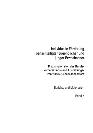 Individuelle Förderung benachteiligter Jugendlicher und junger ...