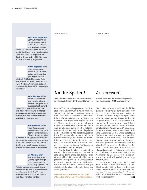 Ausgabe 1/11 Download - RegJo Hannover