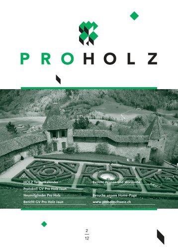 Vereinsheft Ausgabe 2 / 2012 als PDF - Pro Holz Schweiz