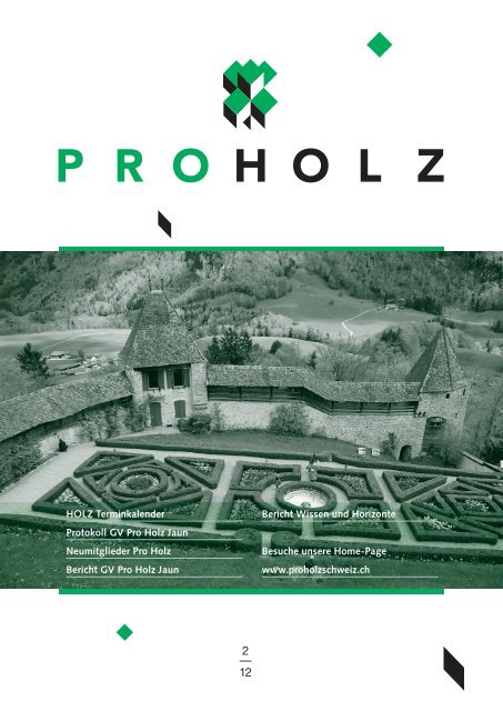 Vereinsheft Ausgabe 2 / 2012 als PDF - Pro Holz Schweiz