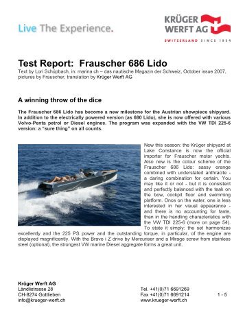 Test Report: Frauscher 686 Lido - Krüger Werft AG