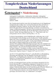 Templerlexikon Niederlassungen Deutschland Gehringsdorf