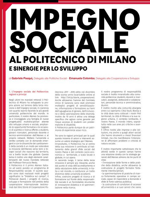 MAP - Magazine Alumni Politecnico di Milano #1