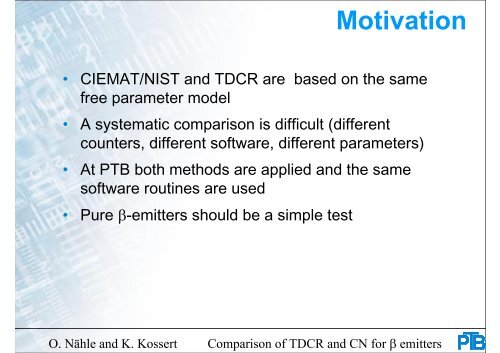 Comparison of the TDCR method and the CIEMAT/NIST method for ...