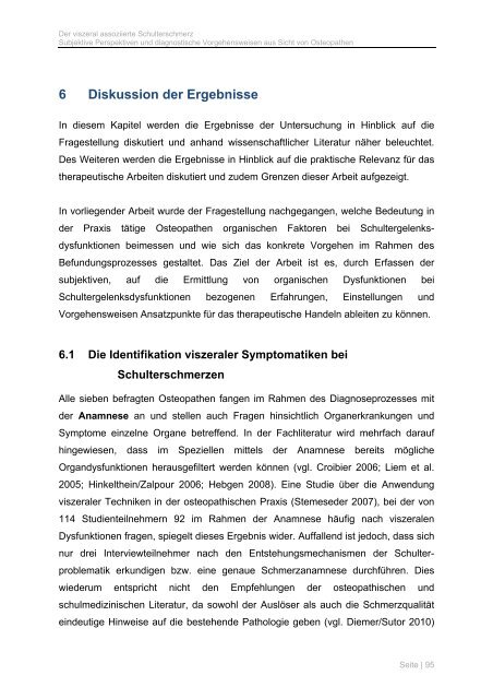 2 Der viszeral assoziierte Schulterschmerz - Osteopathic Research